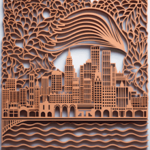 CNC Fiber Laser cutting Wall art panels skyline silhouettes
